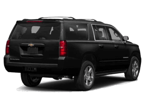 The back of a Black 2019 Chevrolet suburban