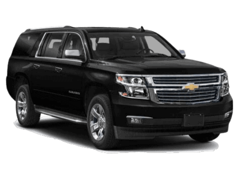The front of a Black 2019 Chevrolet suburban